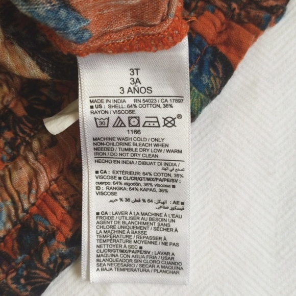 old navy cropped smocked rayon cotton blend floral tank top 3T toddler girls - Picture 5 of 6